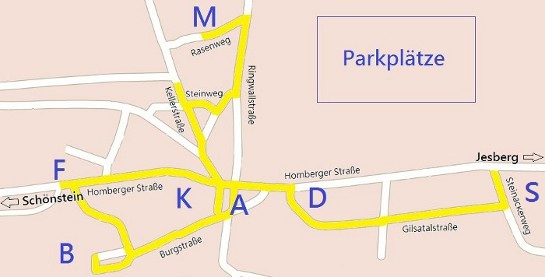 Lageplan der Festtagsstrae Lebendiges Dorf Densberg