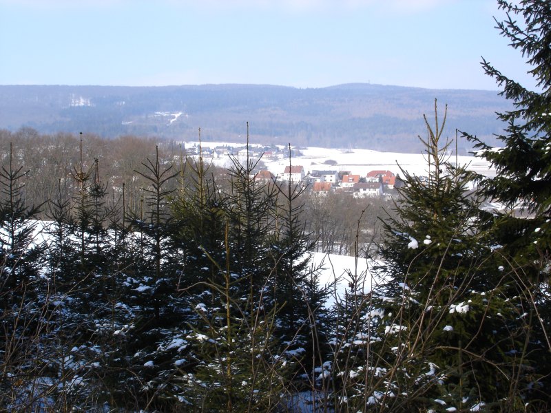 Densberg im Winter vom Hemberg im S�den aus gesehen